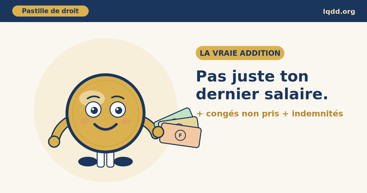 Solde de tout compte au Togo : Pasti la mascotte tenant des billets FCFA, le solde de tout compte n'est pas seulement le dernier salaire